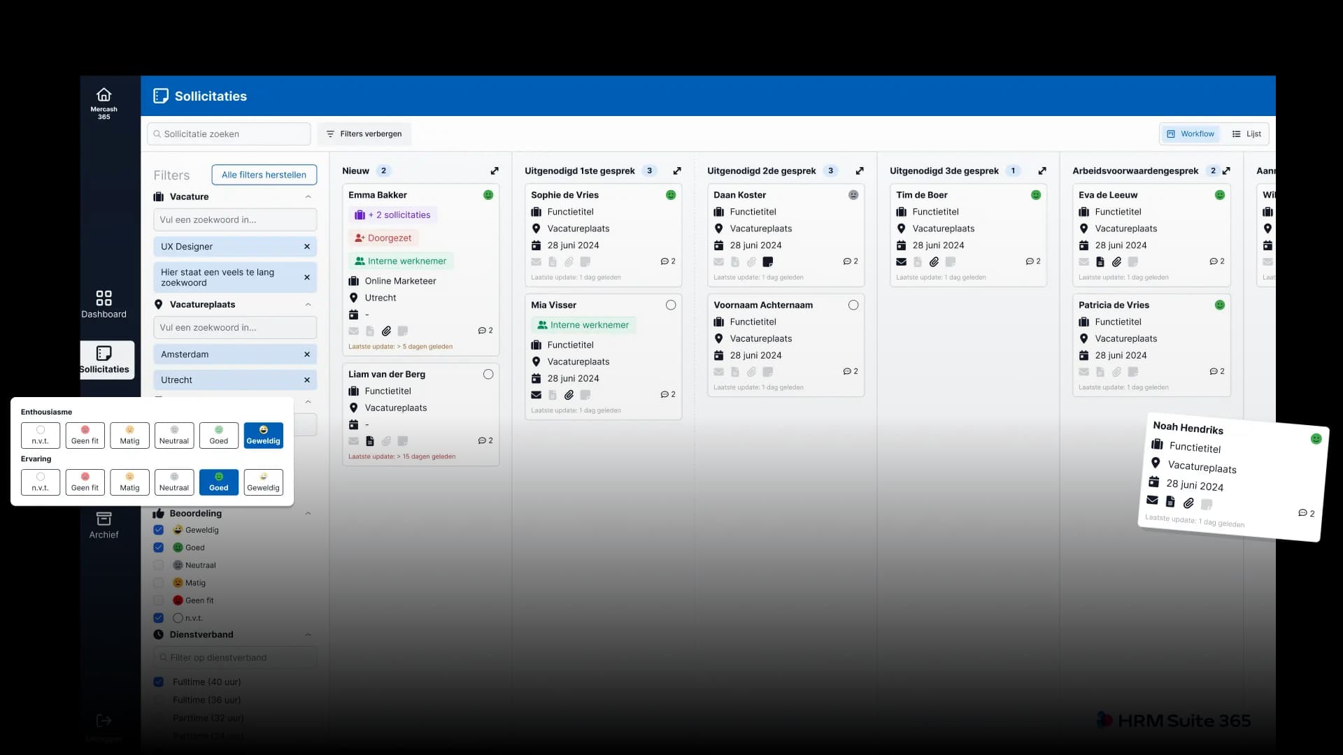 Preview of the Kenmerc dashboard
