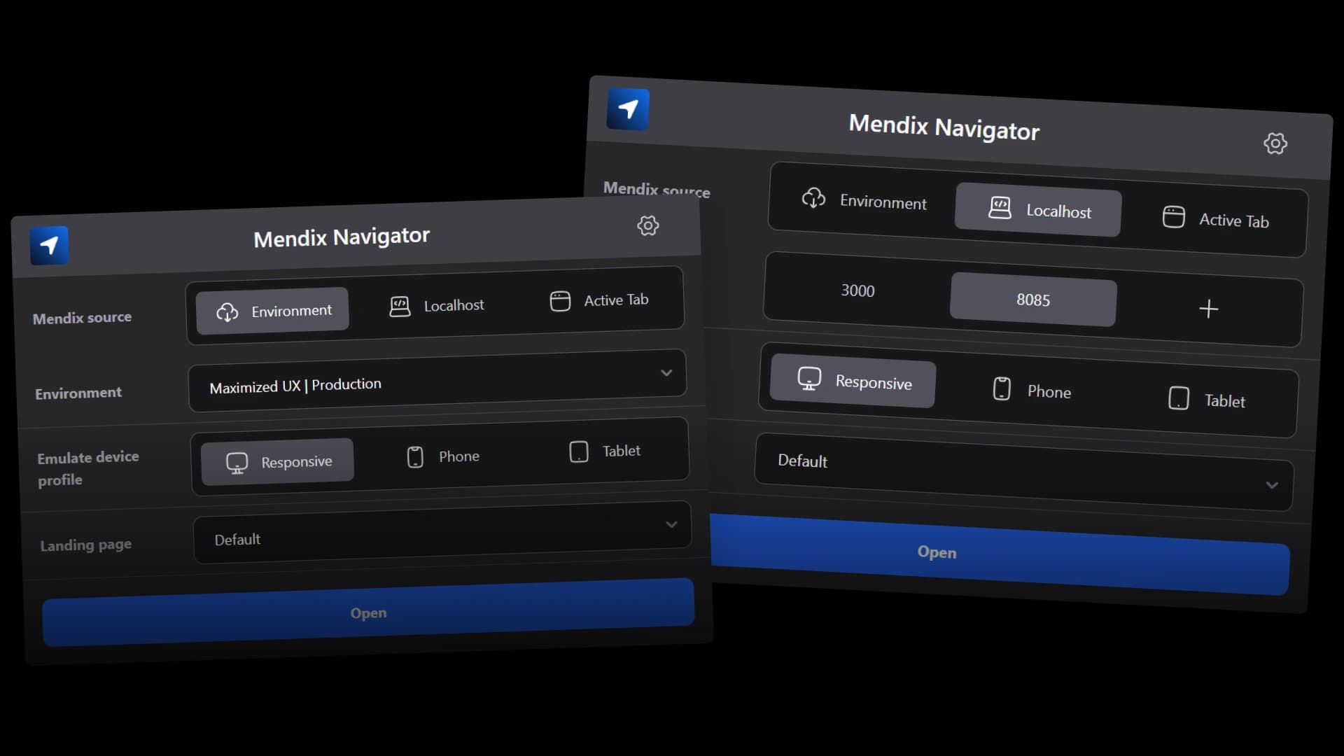 Preview of the Mendix Navigator chrome extension
